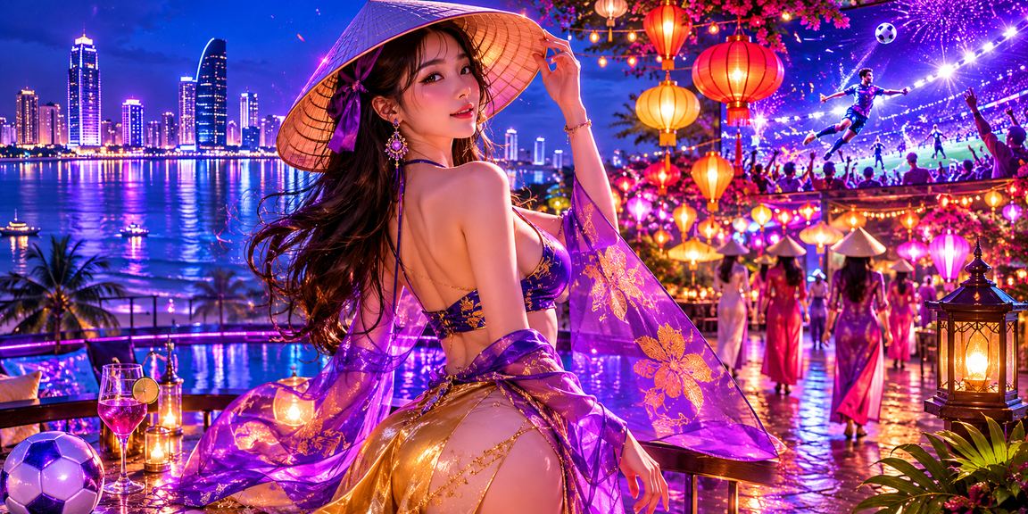 Người hâm mộ bóng đá Đà Nẵng đội nón lá xem trận đấu và đặt kèo trực tuyến