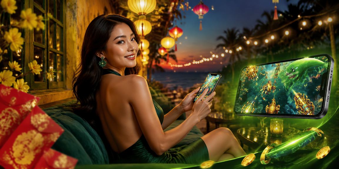Trò chơi bắn cá trực tuyến với không gian đèn lồng đặc trưng Hội An