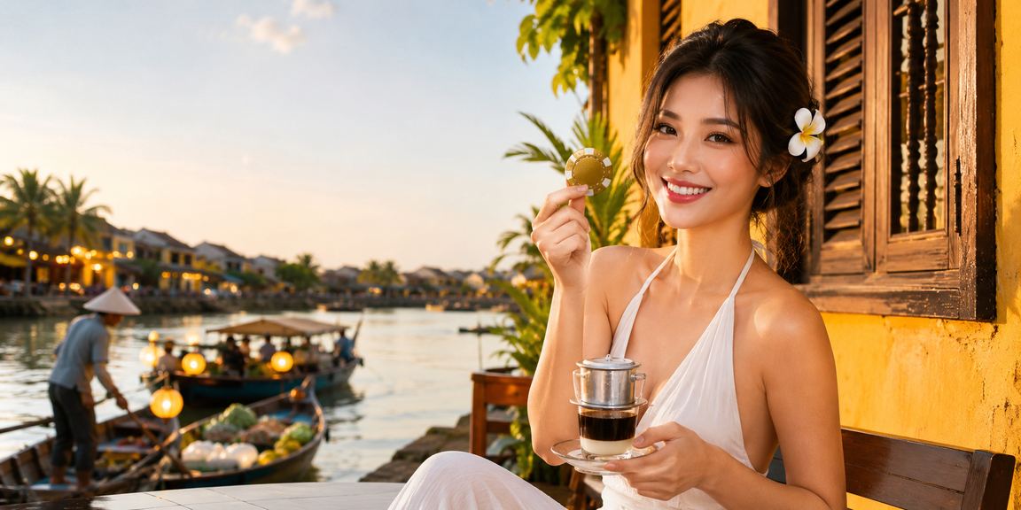 Người chơi Hội An thư giãn và xem cá cược thể thao tại quán cà phê